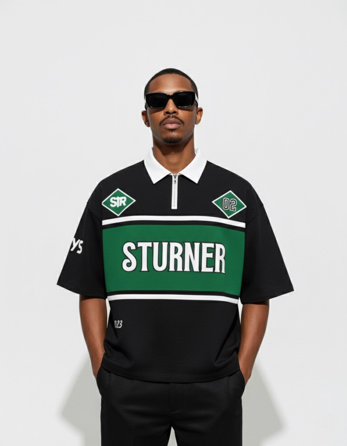 STURNER 2nd Anniversary Half Zipper Polo. (Green)