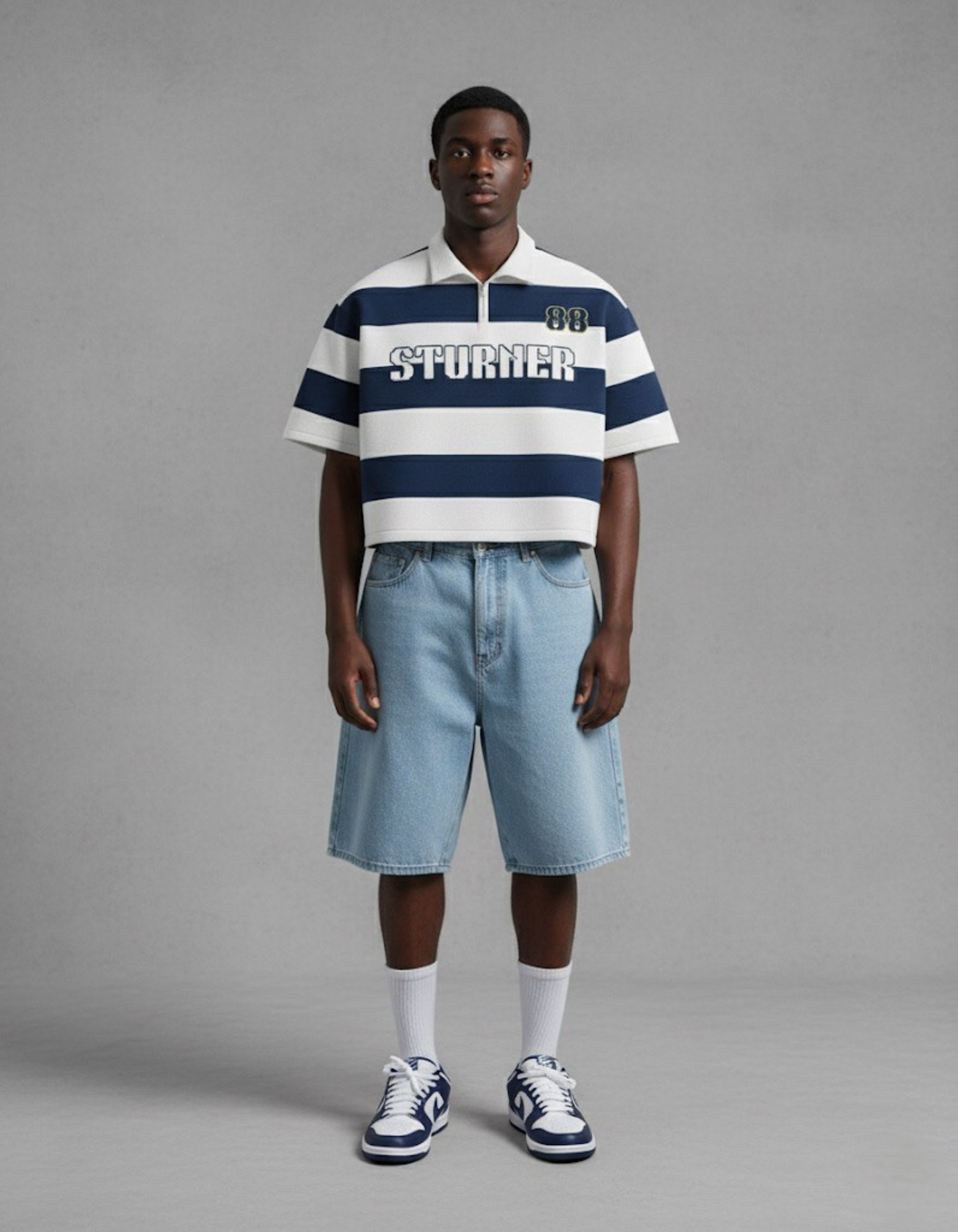 STURNER 88 Half Zipper Polo. (Blue)