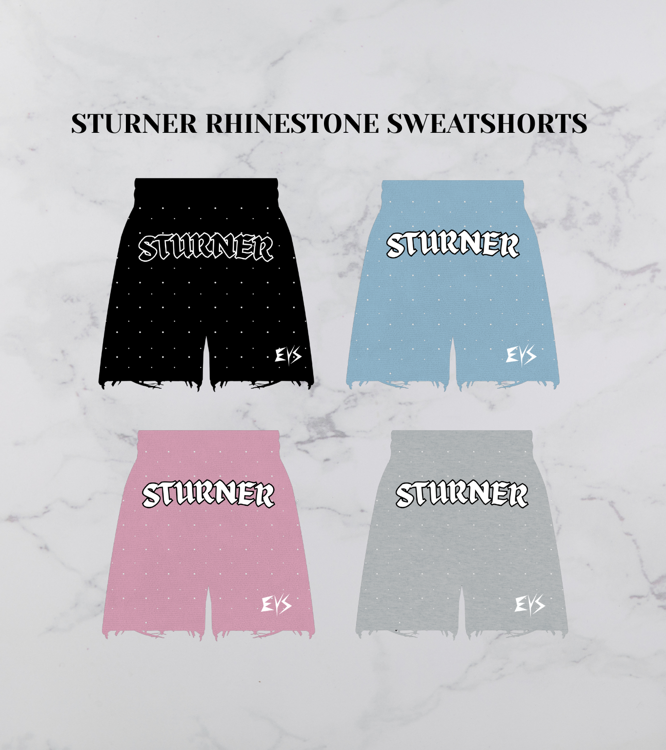 STURNER EYS Rhinestone Shorts Collection