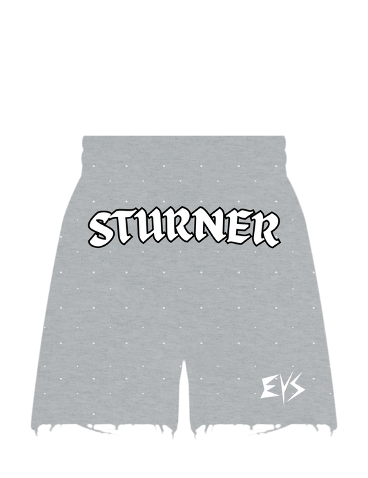 STURNER Grey Rhinestone Shorts